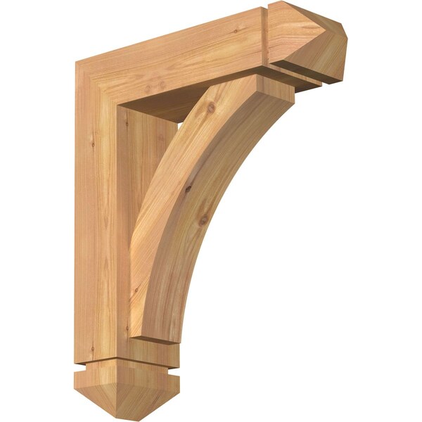 Ekena Millwork Thorton Arts and Crafts Smooth Bracket w/ Offset Brace, Western Red Cedar, 5 1/2"W x 18"D x 22"H BKT0604X18X22THR03SWR - main